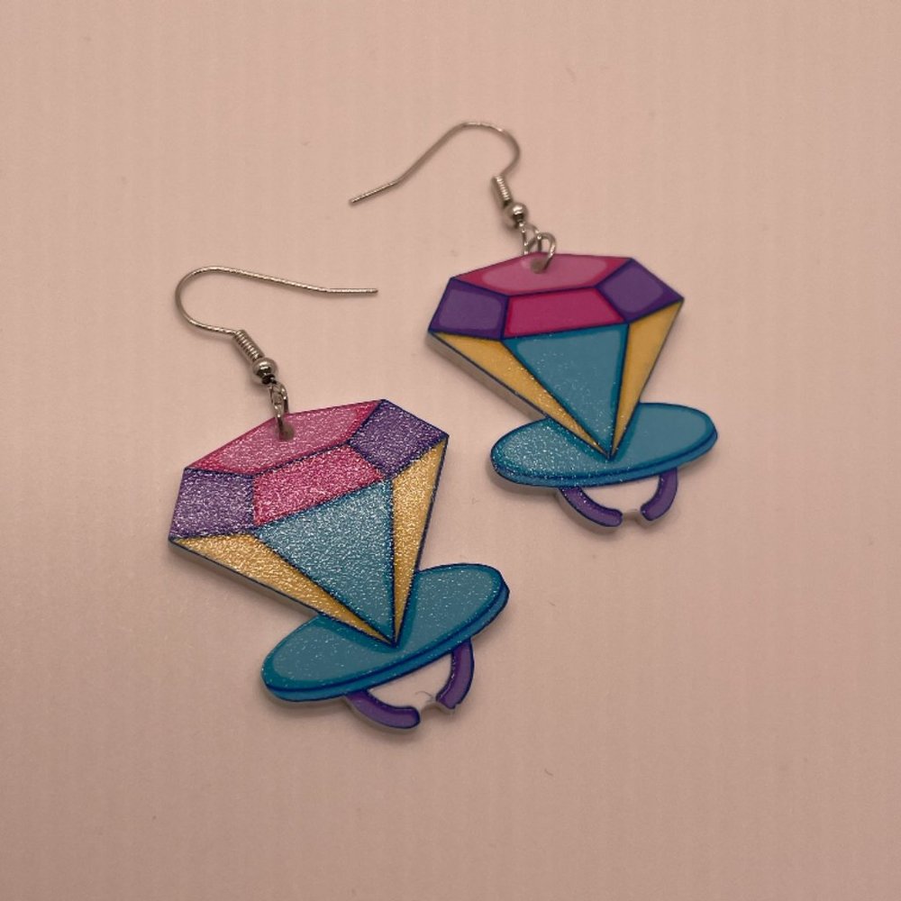 Colorful Geometric Earrings - Picture 5 of 6